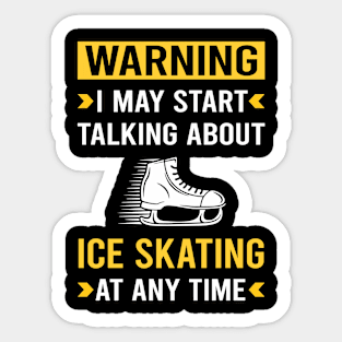 Warning Ice Skating Skate Skater Sticker